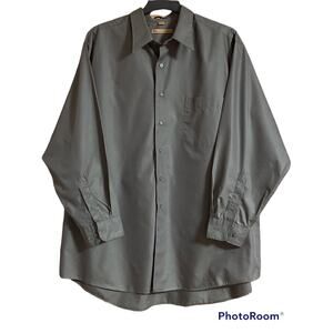 Mens Milano Uomo Long Sleeve Dress Shirt Quality 18.5 34/35 Grayish Green EUC